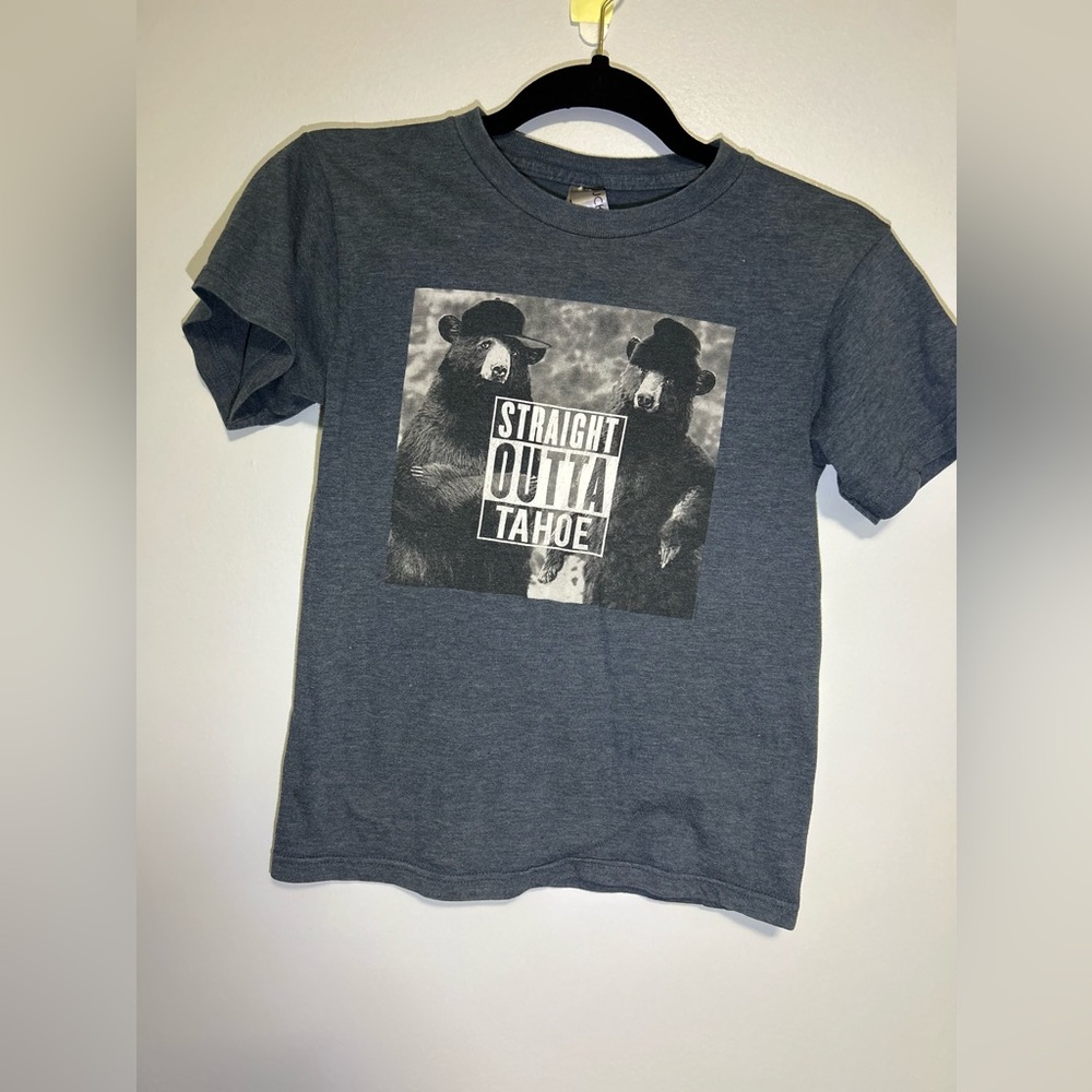 Boys STRAIGHT OUTTA TAHOE bear graphic tee